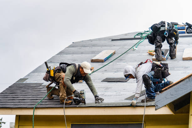 Professional Storm Damage Roof Repair technician working in Meridale, NY